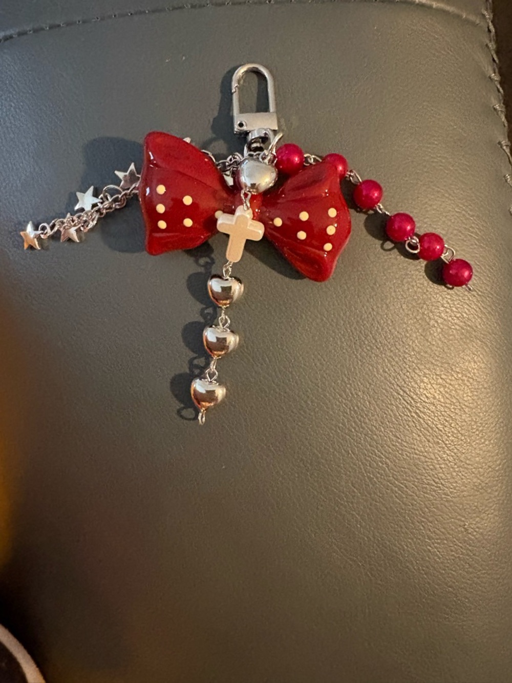 Festive red bag charm or keychain. NWOT